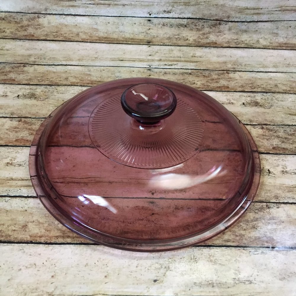 Vintage Pyrex Cranberry/Purple Glass Lid